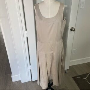 Izod Tan Scoop Neck Sleeveless Midi Sundress